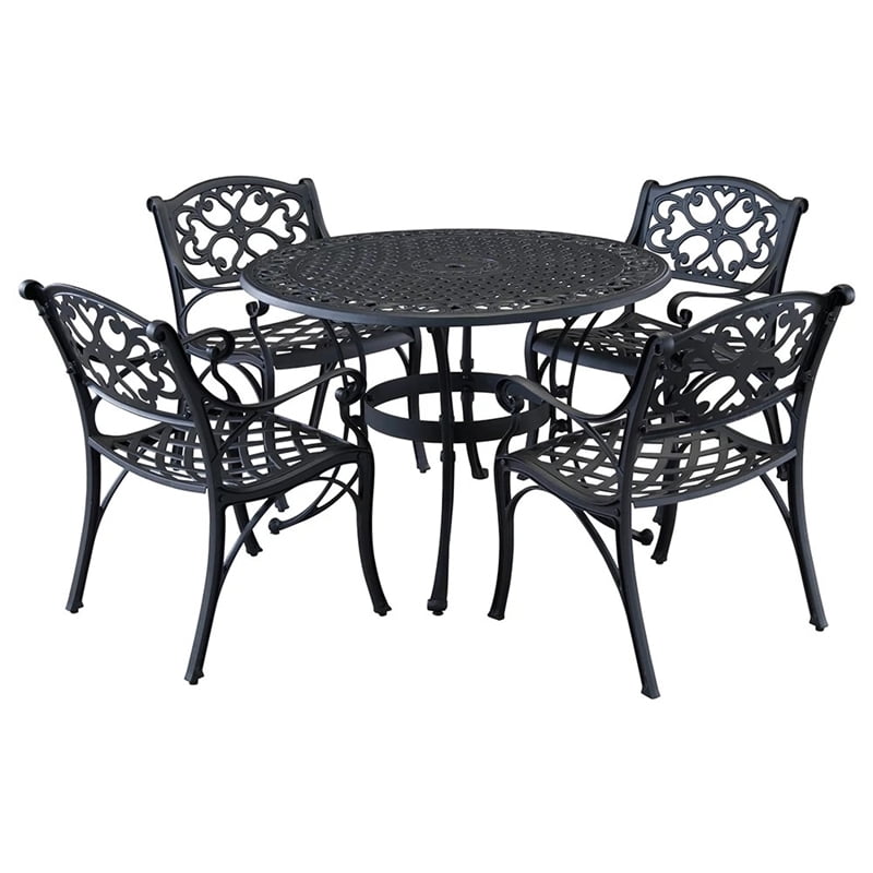 Pemberly Row Traditional Black Aluminum Chaise Lounge
