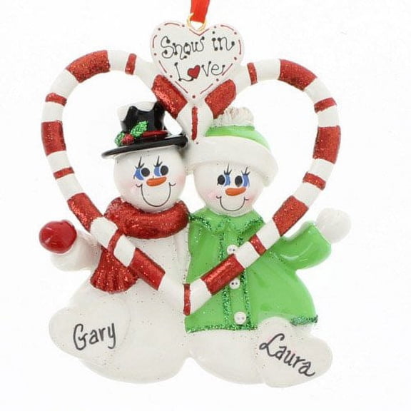 Snow in Love Couple Personalized Christmas Ornament DO-IT-YOURSELF