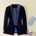thumbnail image 3 of Chaqueta tipo blazer de terciopelo de manga larga para mujer, 3 of 3