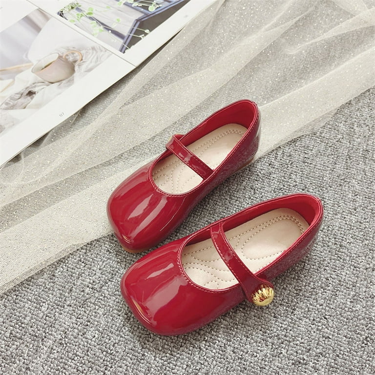 red infant dress shoes Lnmqlpdbs Baby Dress Shoes Toddler Girl Black Dress Girls Dress Size 1 Girls Flats Size 3 Girls Mary Jane Shoes Size Waterproof Sandals Baby Sandals,