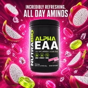 NutraBio Alpha EAA - All-Day Aminos - Recovery, Energy, Focus, and Hydration Supplement - Full Spectrum EAA BCAA Matrix, Electrolytes, Nootropics, Coconut Water - 30 Servings - Dragon Fruit