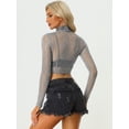 thumbnail image 4 of Disfraz de Halloween chaqueta corta con cremallera Allegra K Color plata M, 4 of 6