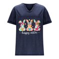 thumbnail image 3 of Corto para las Mujeres Casual Verano 2025 Pascua Impresión V-Cuello Camiseta, Ligero 95% Poliéster 5% Spandex Top para Toda la Temporada Hogar Y Diario, 3 of 7