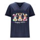 thumbnail image 3 of Corto para las Mujeres Casual Verano 2025 Pascua Impresión V-Cuello Camiseta, Ligero 95% Poliéster 5% Spandex Top para Toda la Temporada Hogar Y Diario, 3 of 7