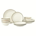 thumbnail image 1 of Thyme & Table Everest Collection 12-Piece Stoneware Dinnerware Set, White, 1 of 7