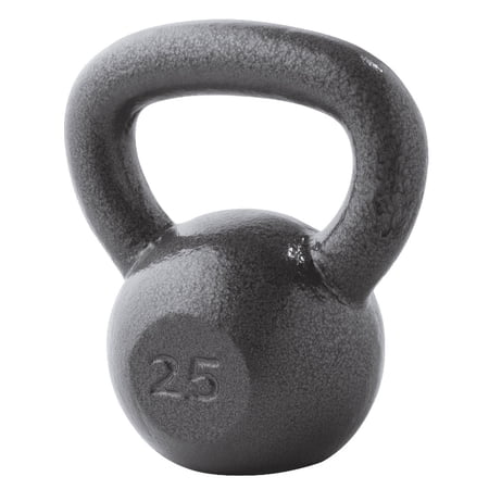 Weider Extra Wide Grip Cast Iron Kettlebell, Black, 25 lbs