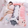 thumbnail image 2 of 80/100cm Lovely Soft Rabbit Pig Husky Caterpillar Plush Big Long Pillow Stuffed Animal Toys Worm Doll Kids Birthday Gift, 2 of 5