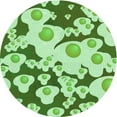 thumbnail image 1 of Ahgly Company Indoor Round Patterned Dark Lime Green Area Rugs, 4' Round, 1 of 1