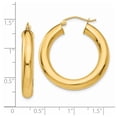 thumbnail image 3 of Real 14kt Yellow Gold Polished 5mm Tube Hoop Earrings; for Adults and Teens; for Women and Men, 3 of 3