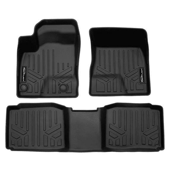 SMARTLINER All Weather Protection Custom Fit Black 2 Row Floor Mat Liner Set Compatible With 2023-2024 Mitsubishi Outlander PHEV