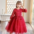 thumbnail image 2 of Vestido de niña, vestido de gasa de red con mangas de red, vestido de princesa de presentadora de actuación, 2 of 6