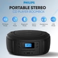 thumbnail image 2 of Reproductor de CD Philips portátil con Bluetooth TAZ4300 negro, 2 of 8