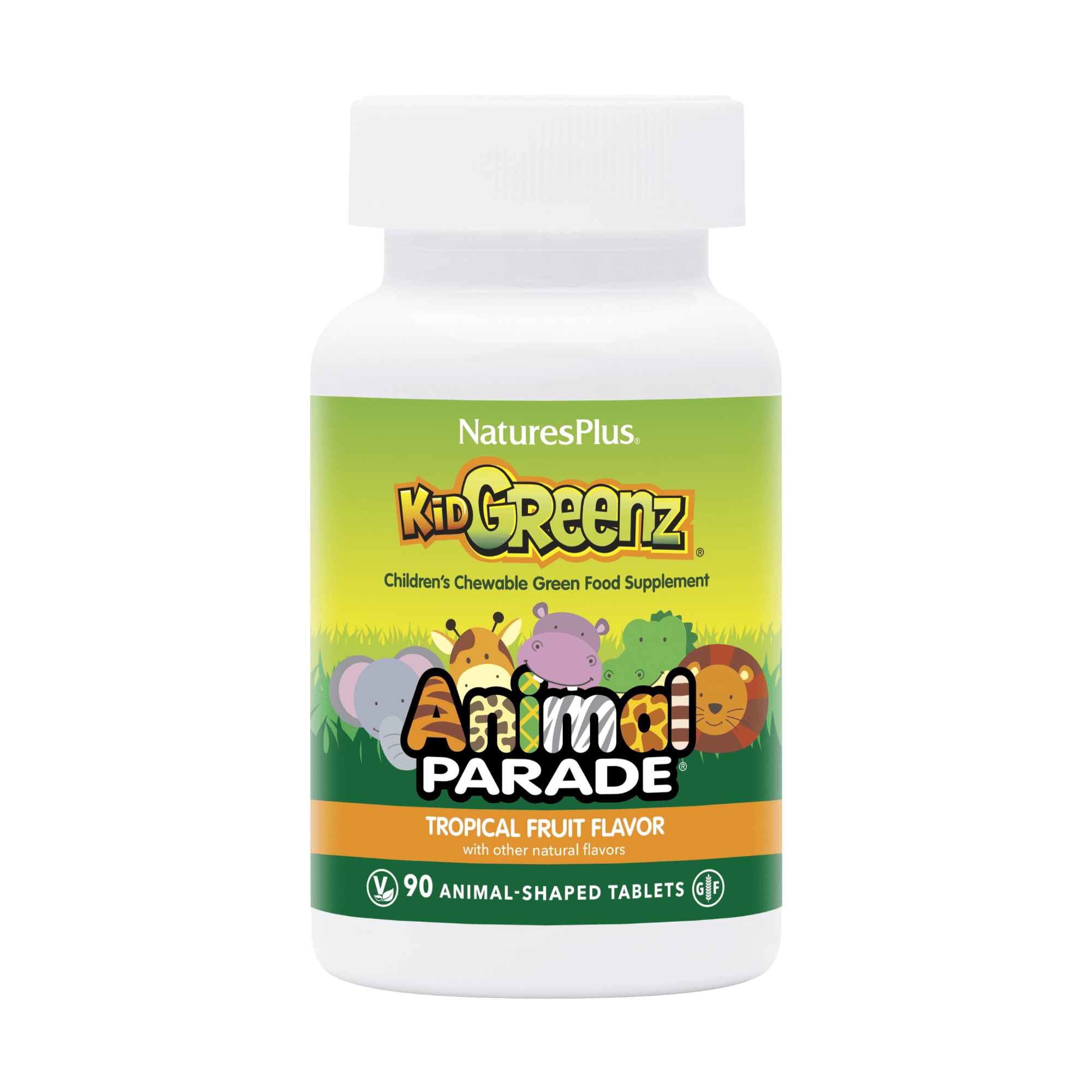 NaturesPlus Animal Parade KidGreenz - 90 Chewable Tablets - 90 Servings