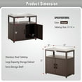 thumbnail image 2 of Feasto Garden Potting Bench with Storage Cabinet,Outdoor Gardening Table & Work Bench for Plants, Horticulture,Outdoor Workstation with Stainless Steel Tabletop,Outdoor Work Table,Brown, 2 of 8