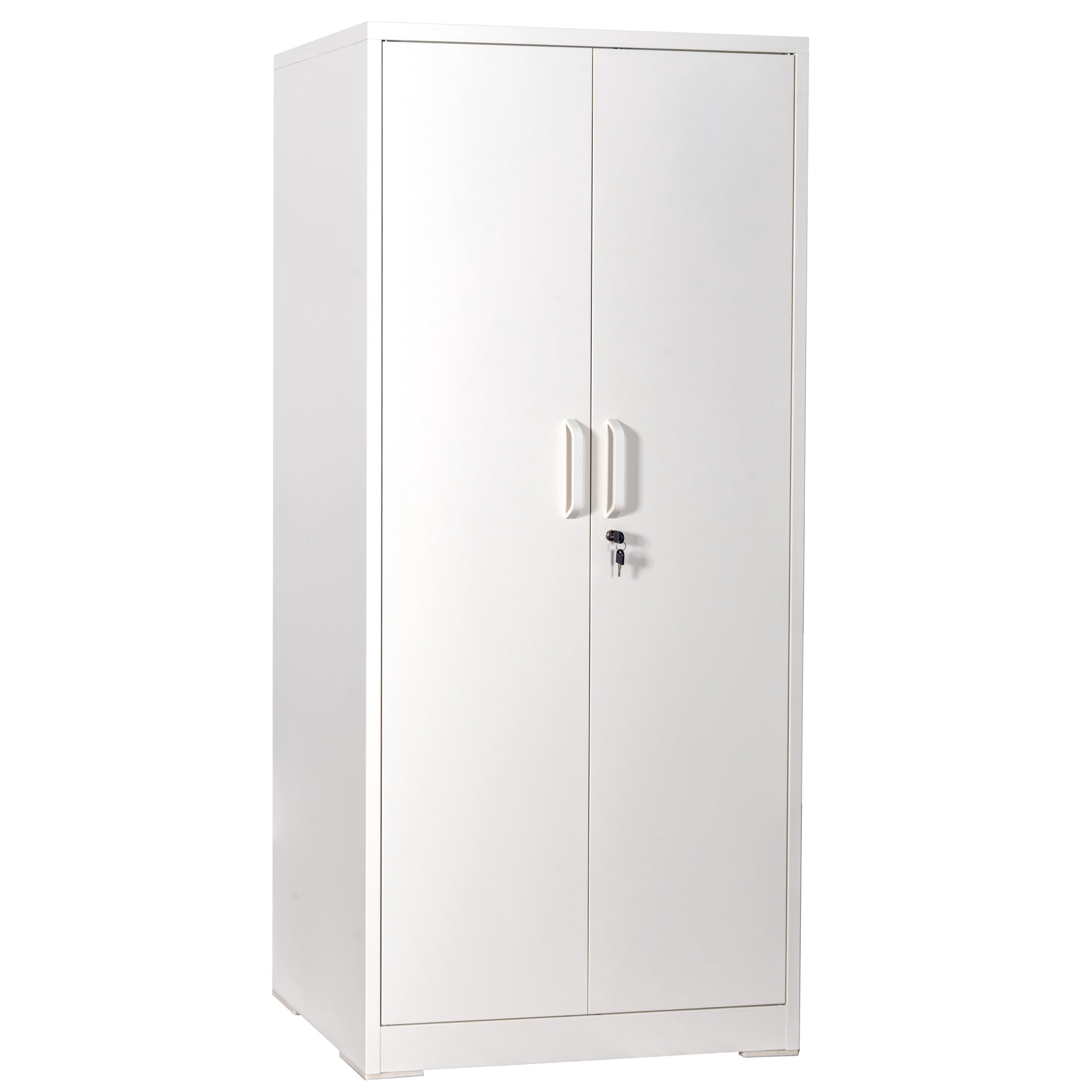 GDF Studio 71" Heavy-Duty Metal Storage Cabinet with Locking Doors & 4 Adjustable Shelves, Cream White