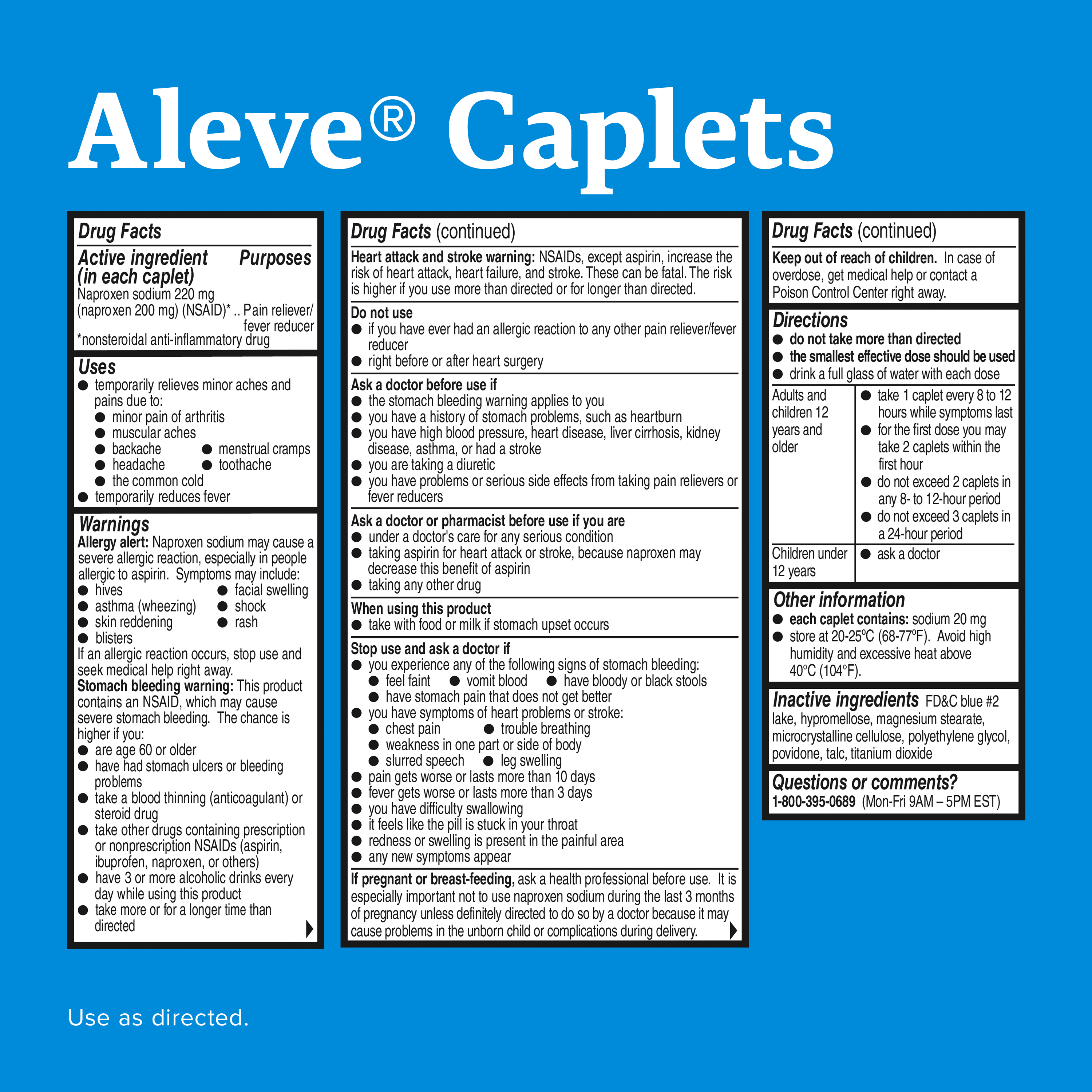 Aleve Caplets Easy Open Arthritis Cap Naproxen Sodium Pain Reliever, 90 Count - image 3 of 17