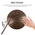 thumbnail image 4 of Tambor de acero 6 notas 3.8 pulgadas Mini Steel Tongue Drum Hand Pan Drum Zen Drum Instrumento de percusión con baquetas para principiantes Educación musical Concierto Mind Healing Yoga Meditación Tomshoo Tambor de acero, 4 of 6