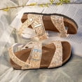 thumbnail image 4 of BOOMNY Girls Sandals Open Toe Flat Sandals for Kids Adjustable Strap Shiny Sequins Casual Summer Shoes, 4 of 9