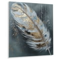 thumbnail image 2 of Designart "Feather Wanderlust Gold II" Glam Feather Metal Wall Decor, 2 of 5