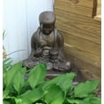 thumbnail image 4 of Meditating Buddha Statue – Natural Bronze Appearance – Made of Resin – Lightweight – 24” Height, 4 of 6