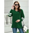 thumbnail image 3 of QINCAO Womens Long Sleeve Tops V Neck Pullover Casual Tunic Sweatshirts Green, 3 of 6