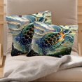 thumbnail image 2 of MUOOUM Sea Turtle Beach Set of 2 Throw Pillow Covers Cases - 16" x 16" Square Decorative Cushion Covers for Sofa Couch Bed Home Decoration, 2 of 7