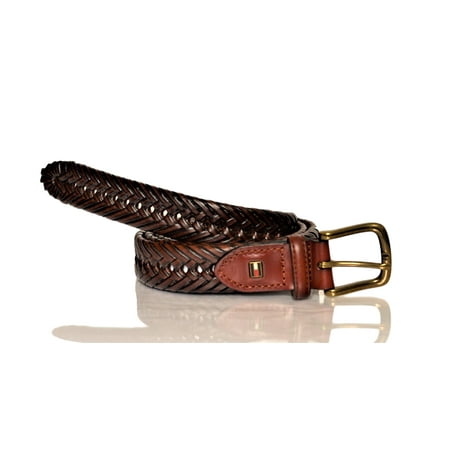 UPC 034758138302 product image for Tommy Hilfiger 42 Mens Burnished Leather Handlaced 1 1/4 Inch Belt, Tan | upcitemdb.com