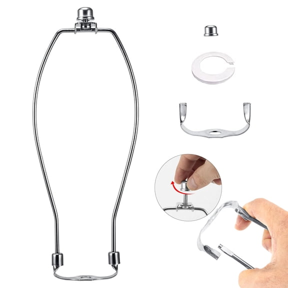 10in Lamp Harp Fitter, Lamp Shade Harp Holders, Heavy Duty Harp, Detachable DIY Lighting Accessories for Floor Lamps & Table Finials