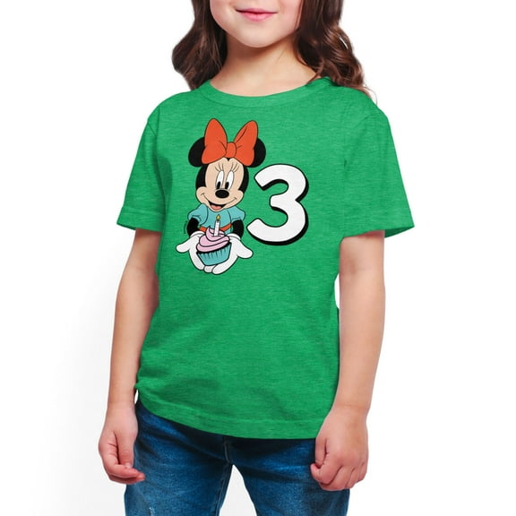 Mickey & Friends - Minnie Birthday 3 - Toddler And Youth Girls Short Sleeve Graphic T-Shirt