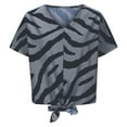 thumbnail image 5 of Womens Striped Tops Fashion Zebra Print Short Sleeve T-Shirts V Neck Elegant Tunic Shirt Summer Holiday Blouses Casual Loose Pullover Tops, 5 of 7
