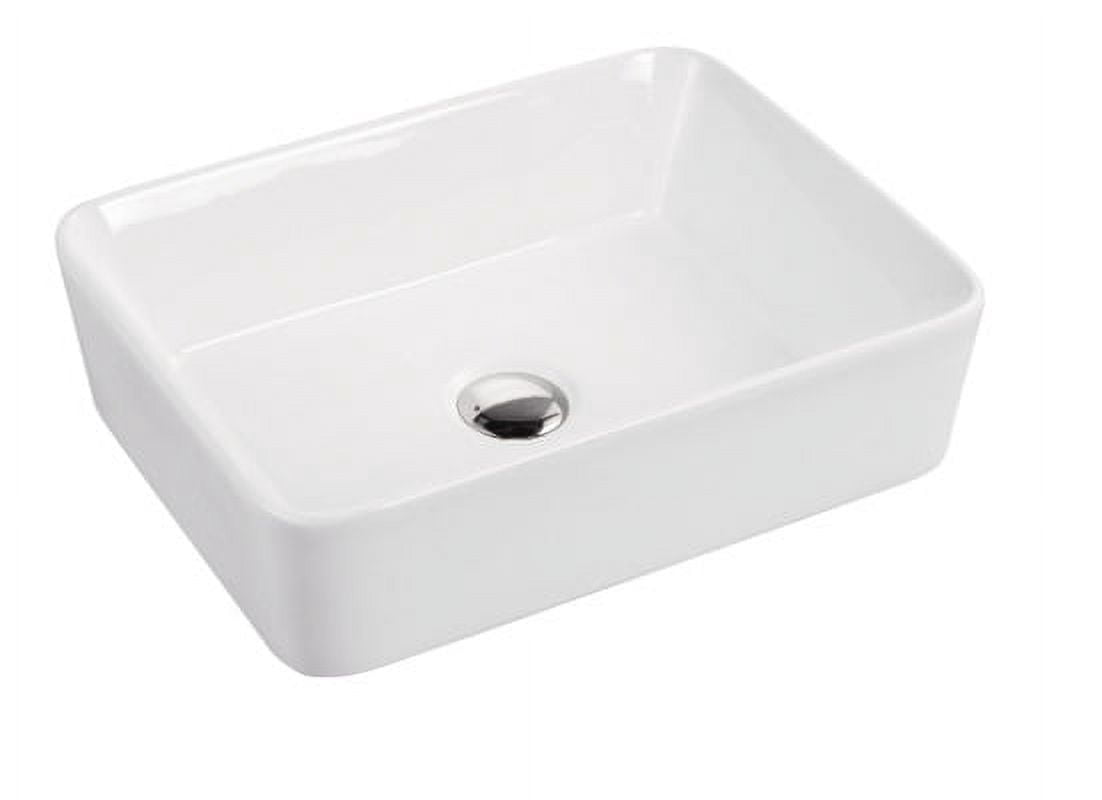 Marley Over the Counter Vessel Ceramic Basin Sink, Glossy White