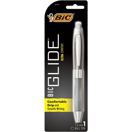 BIC Glide Ultra Comfort Ball Point Pen, Medium Point (1.0 mm), Black, 1 Count