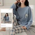 thumbnail image 1 of Pijamas de poliéster con lunares para mujer, ropa de dormir de manga larga, conjuntos de ropa para el hogar, ropa de dormir informal de dibujos animados, talla 5XL, primavera y otoño, 1 of 4
