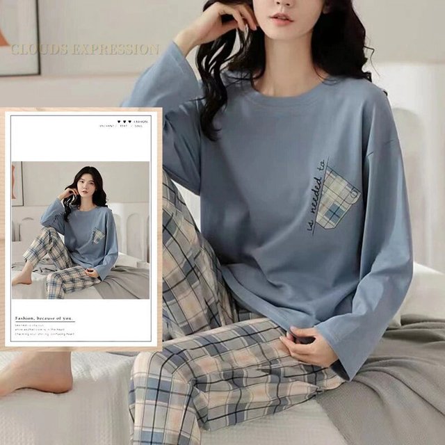 Pijamas de poliéster con lunares para mujer, ropa de dormir de manga larga, conjuntos de ropa para el hogar, ropa de dormir informal de dibujos animados, talla 5XL, primavera y otoño