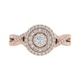 thumbnail image 3 of 1/2 Carat Round Diamond Double Halo Ring in 10K Rose Gold (Ring Size 8), 3 of 4