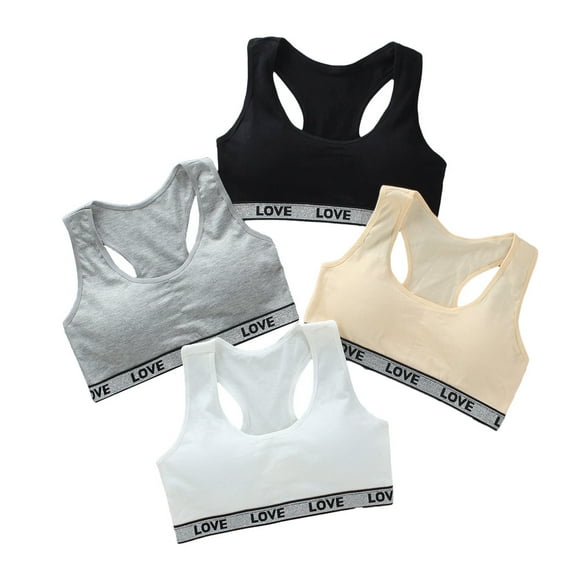 Girls Bra 11-16 Teen Student Teen Girls Breathable Training Bras Wire Free Push Up Adjustable Straps Fixed Pads