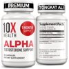 10X Health Alpha Testosterone Booster with Vitamins for Men, 60 Capsules