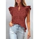 thumbnail image 3 of Top PRETTYGARDEN Mujer Verano con Volantes, Manga Corta con Volante y Escote en V, 3 of 6