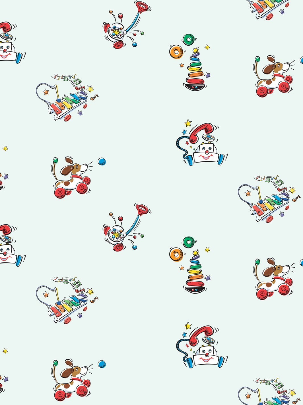 Animated Toys Removable Vinyl Wallpaper By Fisher-Price - Sky