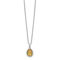 thumbnail image 2 of 925 Sterling Silver Necklace with Pendants Chain Rhodium Polished Citrine & CZ 18 inch, 2 of 3