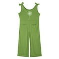 thumbnail image 3 of JIAYUE Boys Girls Jumpsuits V-Neck Kids Sleeveless Bow Shoulder Strap Long Straight Pants With Pocket Stylish Children Rompers, 3 of 4