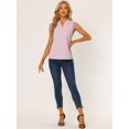 thumbnail image 3 of Blusa Básica Sin Mangas Con Cuello En V Para Oficina De Trabajo Para Mujer Rosa M, 3 of 5