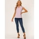 thumbnail image 3 of Blusa Básica Sin Mangas Con Cuello En V Para Oficina De Trabajo Para Mujer Rosa XS, 3 of 5