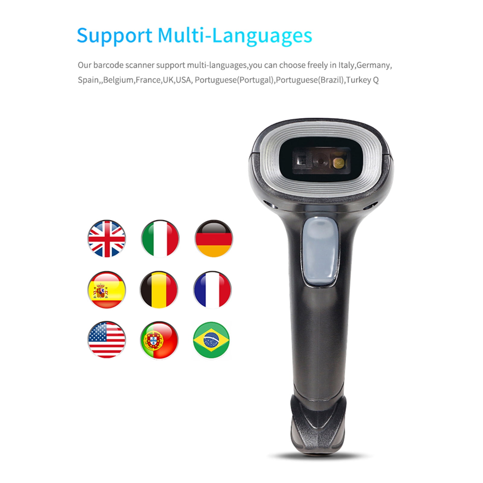 Barcode Scanner,Code With Stand Scanner 1d 2d Supermarket Library Book Bar Code With Screen Code Compatible Code Compatible With Usb Scanner 1d Support Screen Code Stand Support Screen Sh
