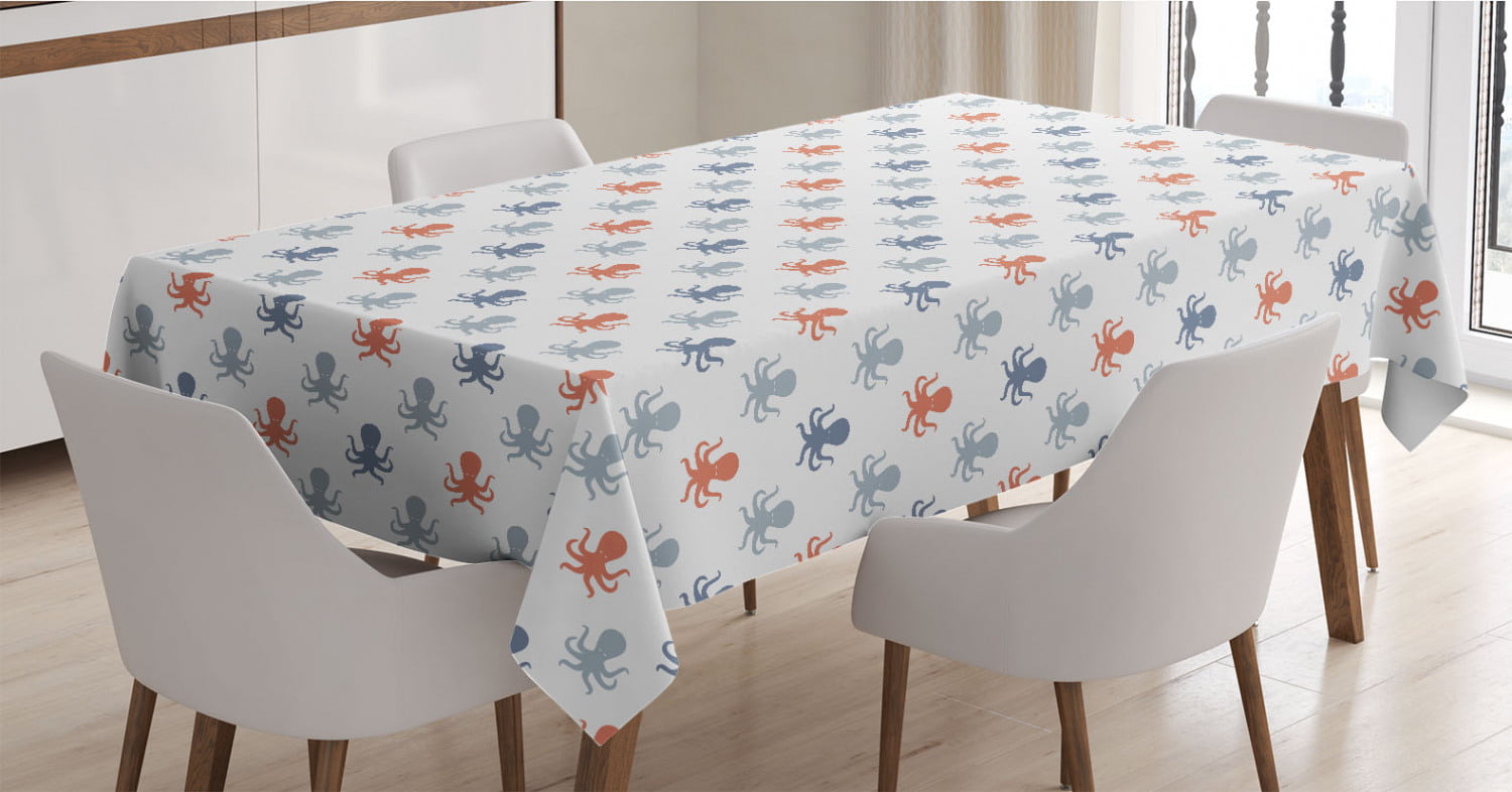 Octopus Body Indoor Christmas Tablecloths Washable Dining Table Cloth Spring Wrinkle-Resistant Table Linens Square Tablecloth