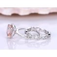 thumbnail image 5 of HeartsAndYou 2ct Natural Peach Morganite Bridal Set Engagement Ring 100% 14k SOLID White Gold, 5 of 9