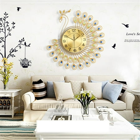 21 Inch Non Ticking Silent 3d Large Luxury Diamonds Metal Art Wall