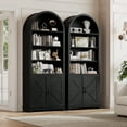 thumbnail image 6 of Vividwood Farmhouse 6-Tier Arched Bookshelf Bookcase with Doors Tall Storage Cabinet, Black, 6 of 8