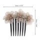 thumbnail image 2 of Ofertas Únicas 1 Pc Peine Lateral Floral Duradero para Mujeres Color Café Tela Plástico, 2 of 4