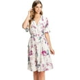 thumbnail image 2 of Love Stitch Women's Feminine Floral Knee Length Dress (S, Ivory), 2 of 5